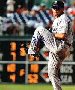 AUTOGRAPHED RAFAEL BETANCOURT 8X10 Colorado Rockies Photo