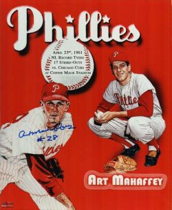 AUTOGRAPHED ART MAHAFFEY 8X10 photo  Philadelphia Phillies