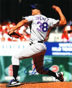 AUTOGRAPHED UBALDO JIMENEZ 8X10 Colorado Rockies Photo