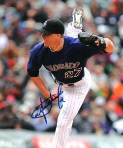 AUTOGRAPHED MATT LINDSTROM 8X10 Colorado Rockies Photo