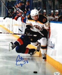 Autographed CARTER CAMPER Boston Bruins  Photo