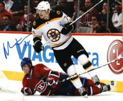 Autographed MAX SAUVE Boston Bruins  Photo