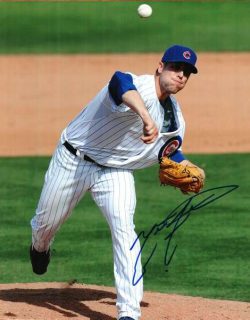 AUTOGRAPHED MITCH ATKINS Chicago Cubs Photo