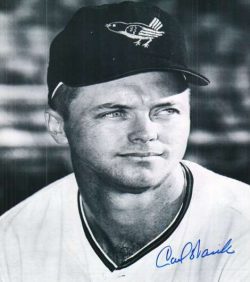 AUTOGRAPHED CARL WARWICK photo  Baltimore Orioles