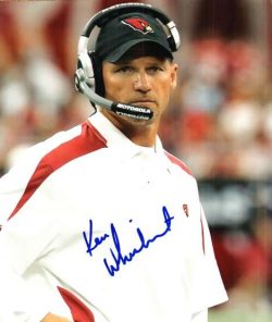 Autographed KEN WHISENHUNT 8X10 photo Arizona Cardinals