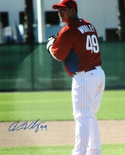 AUTOGRAPHED VANCE WORLEY 8x10 photo  Philadelphia Phillies