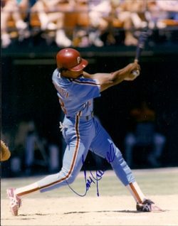 AUTOGRAPHED JUAN SAMUEL  photo  Philadelphia Phillies