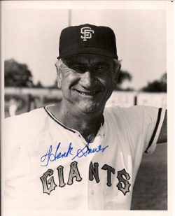 AUTOGRAPHED HANK SAUER 8x10 New York Giants Photo