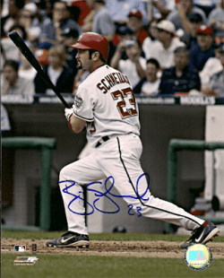 Autographed BRIAN SCHNEIDER Washington Nationals Photo