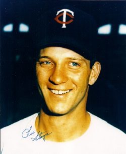 AUTOGRAPHED LEE STANGE -  Minnesota Twins photo