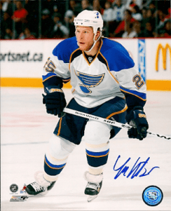 Autographed YAN STASTNY 8X10 St. Louis Blues Photo