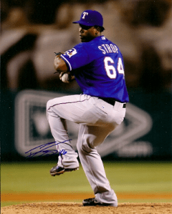 AUTOGRAPHED photo PEDRO STROP Texas Rangers