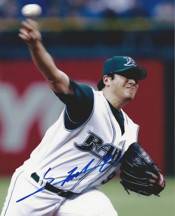 Autographed Jae Weong Seo  8X10 Tampa Bay Rays Photo.