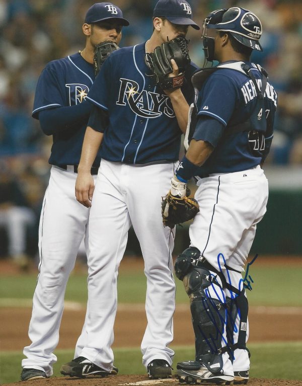 Autographed Michael Hernandez 8X10 Tampa Bay Rays Photo.