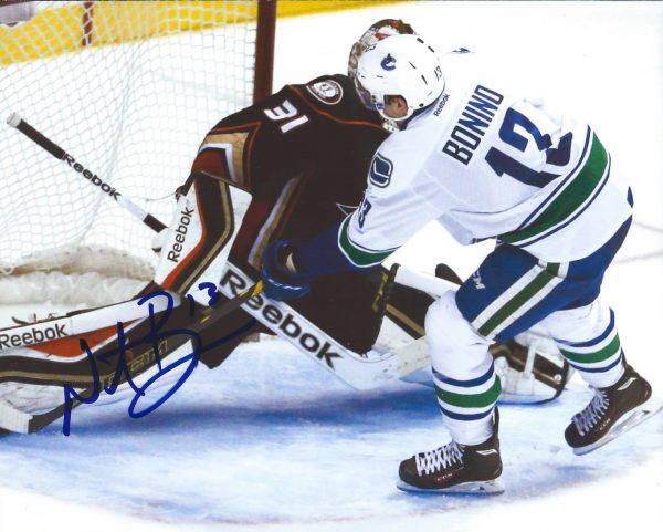 Autographed Nick Bonino Vancouver Canucks  8x10  Photo - COA