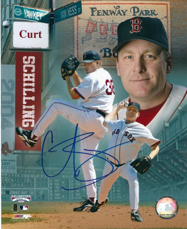 AUTOGRAPHED CURT SCHILLING  8X10  Boston Red Sox photo