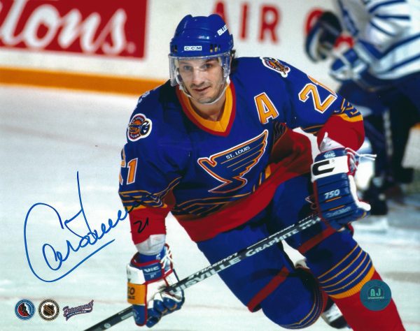 Autographed GUY CARBONNEAU 8x10 St. Louis Blues Photo