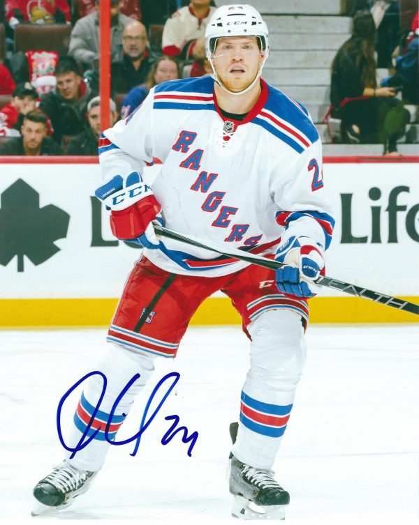 Autographed Oscar Lindberg  8X10 New York Rangers Photo