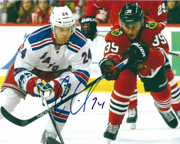 Autographed Oscar Lindberg  8X10 New York Rangers Photo
