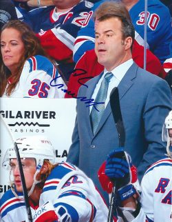 Autographed ALAIN VIGNEAULT  8X10 New York Rangers Photo