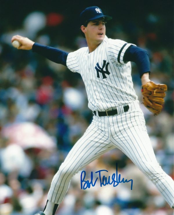AUTOGRAPHED BOB TEWKSBURY 8X10 NEW YORK YANKEES photo