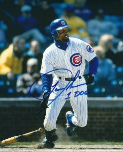 AUTOGRAPHED LANCE JOHNSON 8X10 Chicago Cubs Photo