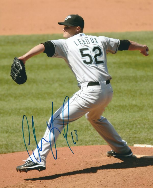 AUTOGRAPHED CHRIS LEROUX 8X10 Florida Marlins Photo