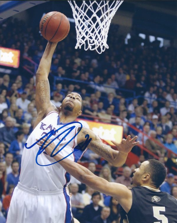 Autographed MARKIEFF MORRIS Kansas Jayhawks 8x10 Photo