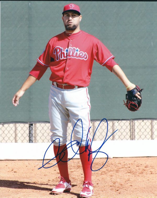 AUTOGRAPHED EDWARD MUJICA 8X10 Philadelphia Phillies Photo