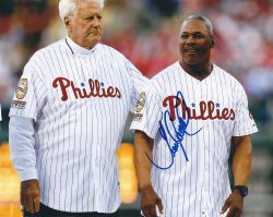 AUTOGRAPHED JUAN SAMUEL 8X10 Philadelphia Phillies Photo