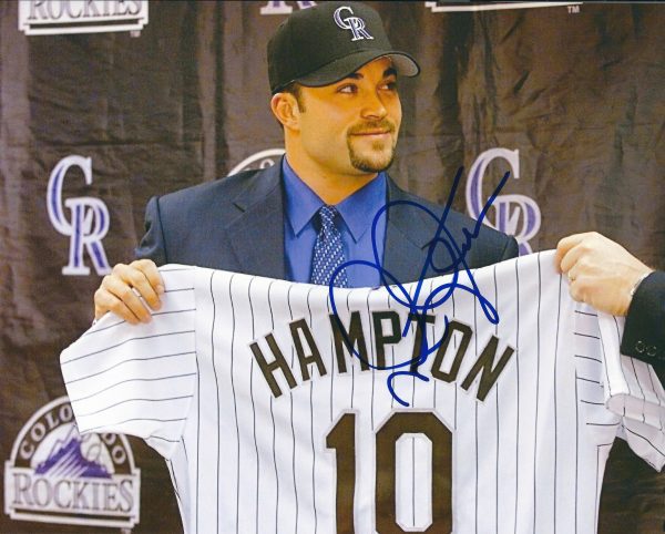 AUTOGRAPHED MIKE HAMPTON X10 Colorado Rockies Photo