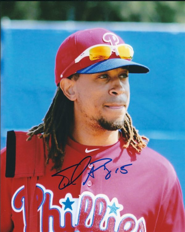 AUTOGRAPHED EMMANUEL BURRISS 8X10 Philadelphia Phillies Photo