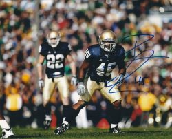 Autographed DARIUS FLEMING  8X10 Notre Dame Photo