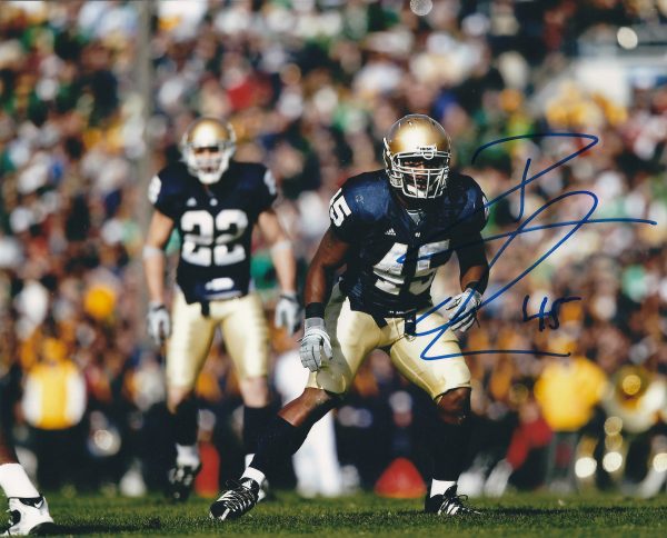 Autographed DARIUS FLEMING  8X10 Notre Dame Photo