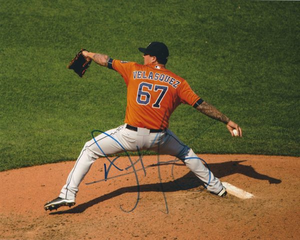 AUTOGRAPHED VINCENT VELASQUEZ 8X10 Houston Astros Photo