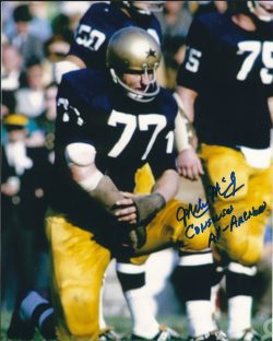 Autographed MIKE MCCOY 8X10 Notre Dame Photo