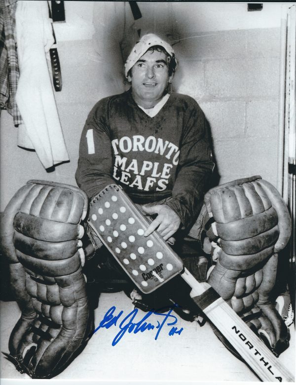 Autographed  ED JOHNSTON 8X10 Toronto Maple Leafs  photo