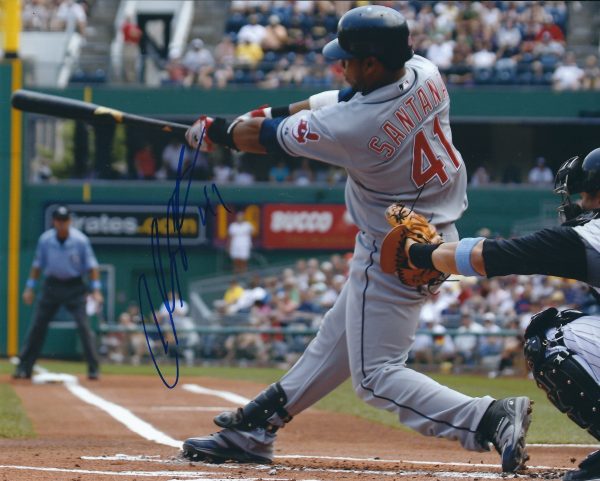 AUTOGRAPHED CARLOS SANTANA 8X10 Cleveland Indians Photo