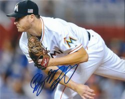 AUTOGRAPHED BRYAN MORRIS 8X10 Miami Marlins Photo