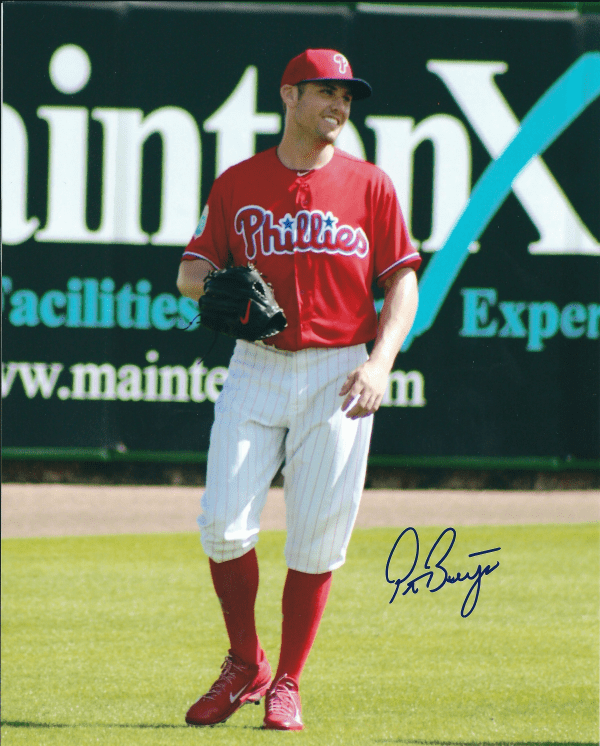 AUTOGRAPHED PETER BOURJOS 8X10 Philadelphia Phillies Photo