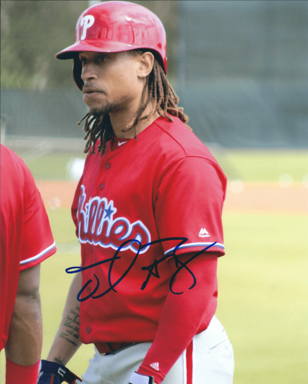 AUTOGRAPHED EMMANUEL BURRISS 8X10 Philadelphia Phillies Photo