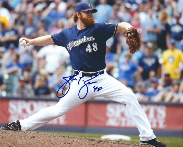 AUTOGRAPHED BLAINE BOYER 8X10 Milwaukee Brewers Photo