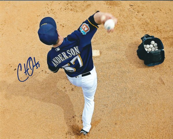 AUTOGRAPHED CHASE ANDERSON 8X10 Milwaukee Brewers Photo