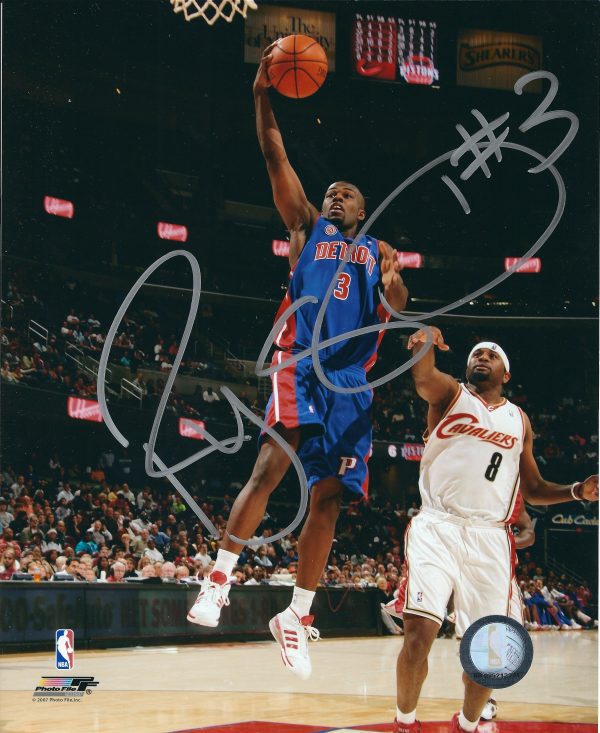 Autographed RODNEY STUCKEY  8X10 Detroit Pistons Photo