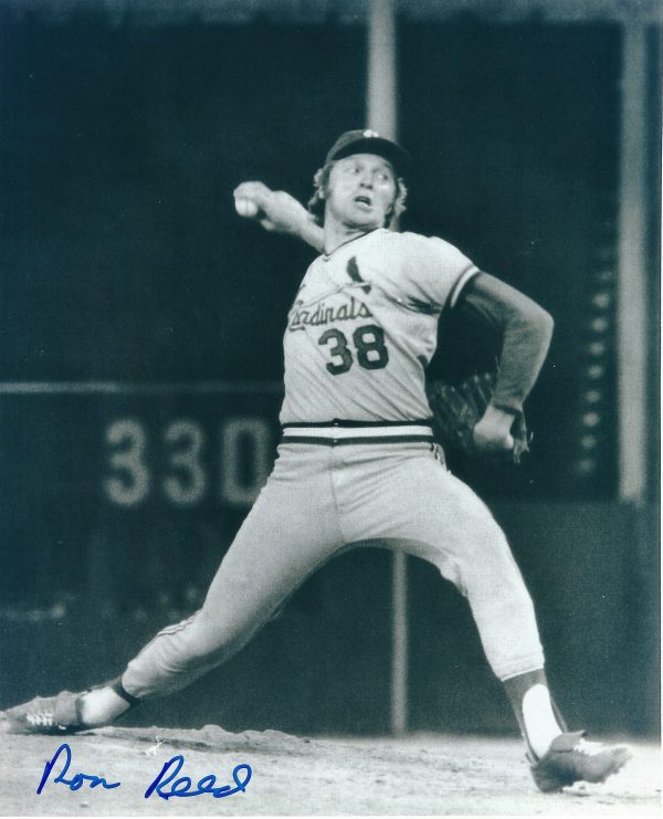 Autographed RON REED St. Louis Cardinals Sox 8x10 Photo - COA