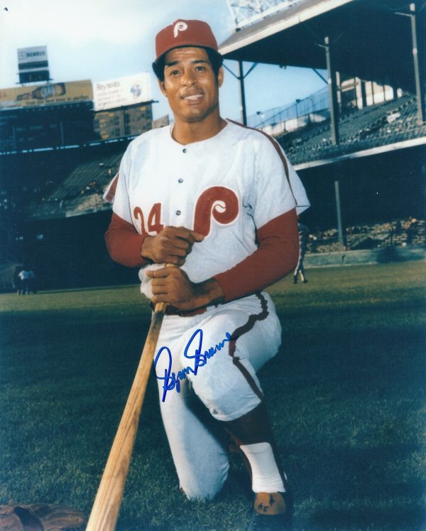 Autographed BYRON BROWNE Philadelphia Phillies 8x10 Photo - COA