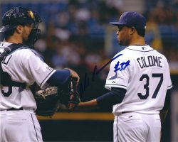 Autographed ALEX COLOME 8X10 Tampa Bay Rays Photo.