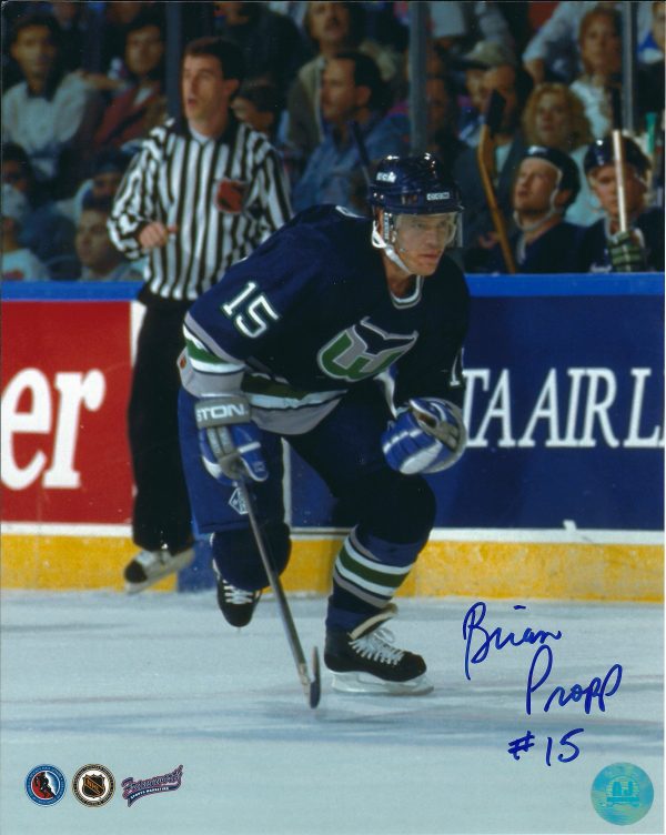 Autographed BRIAN PROPP 8X10 Hartford Whalers Photo