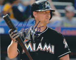 AUTOGRAPHED CHRIS JOHNSON 8X10 Miami Marlins Photo