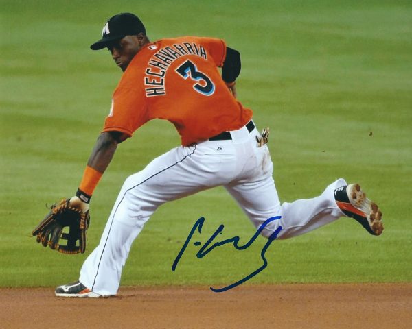 AUTOGRAPHED ADEINY HECHAVARRIA 8X10 Miami Marlins Photo
